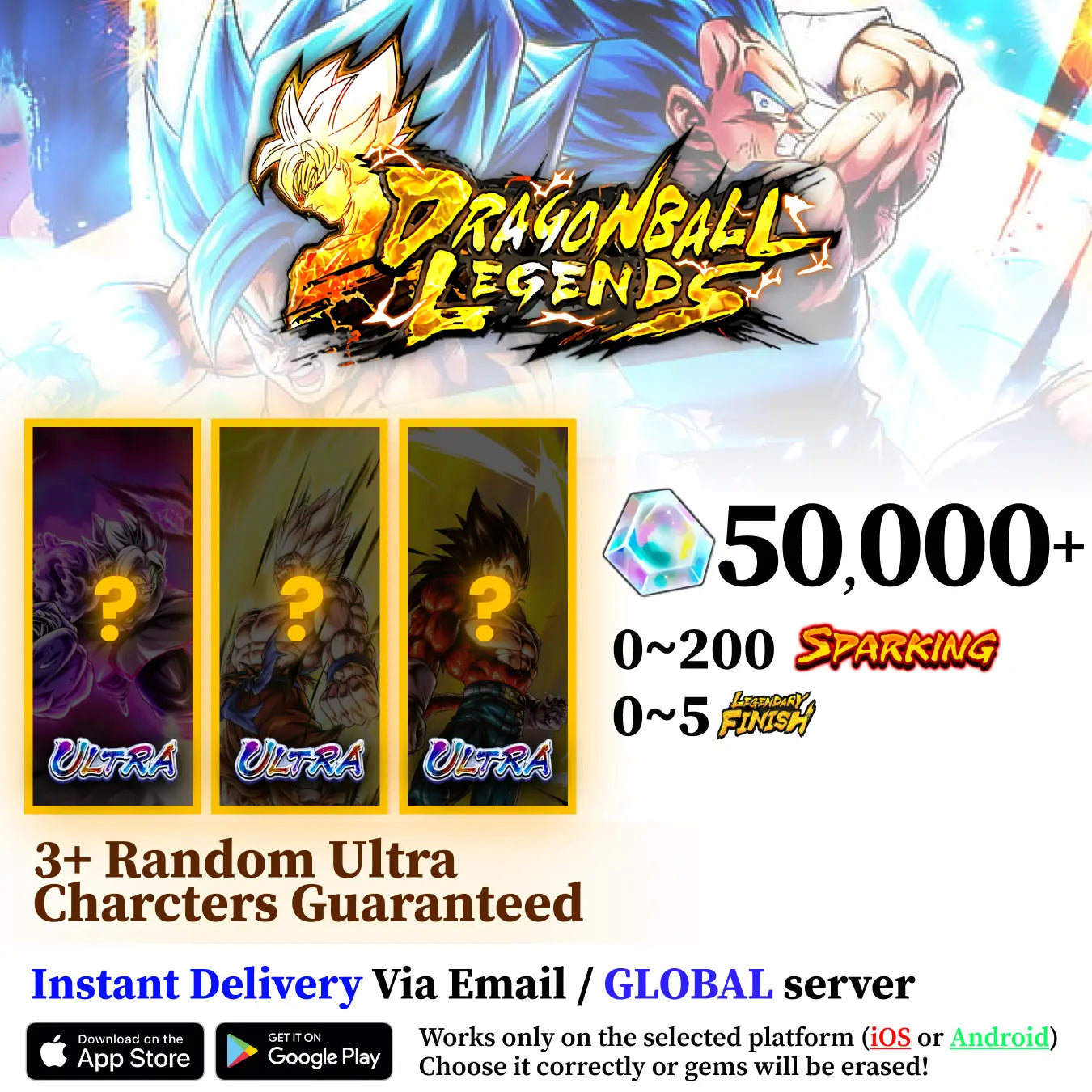 Dragon Ball Legends Farmed Account with 3+ Ultra Characters [Android/iOS]