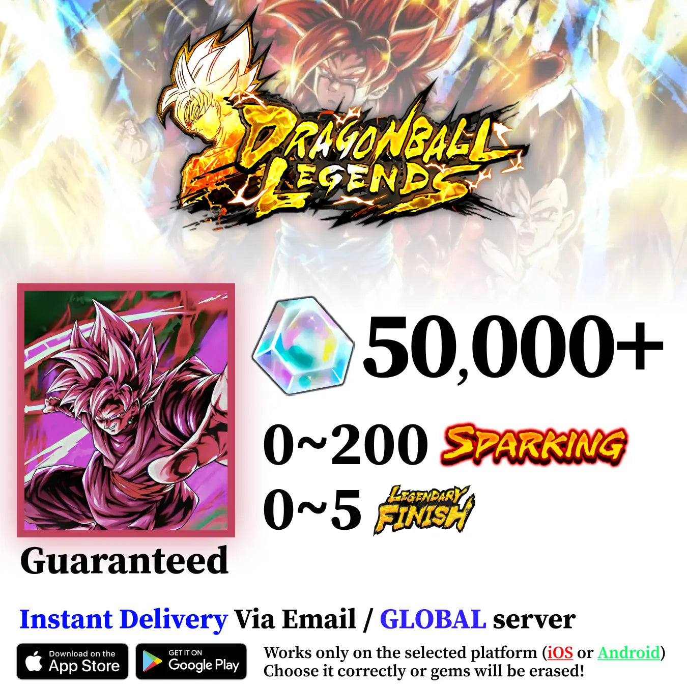Dragon Ball Legends Super Saiyan Rosé Goku Black Starter Account [iOS/Android]
