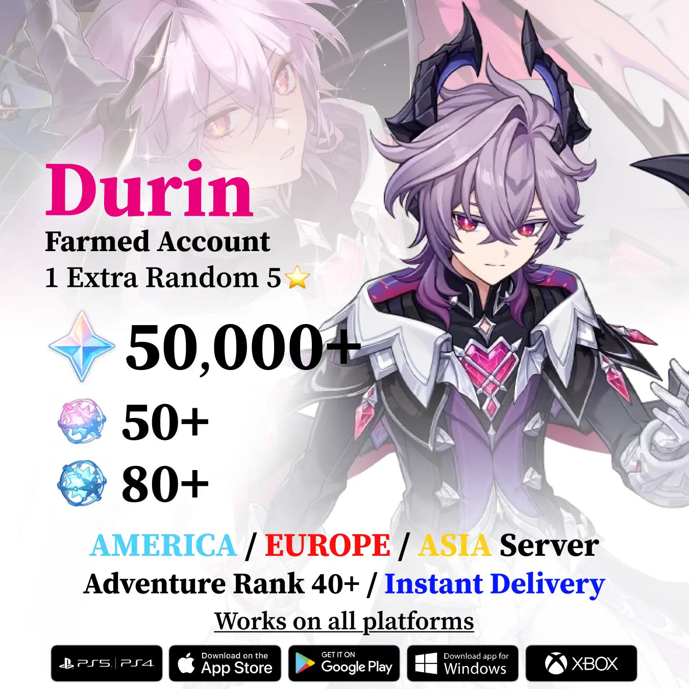 Genshin Reroll Account with Primogems and Limited 5 Star