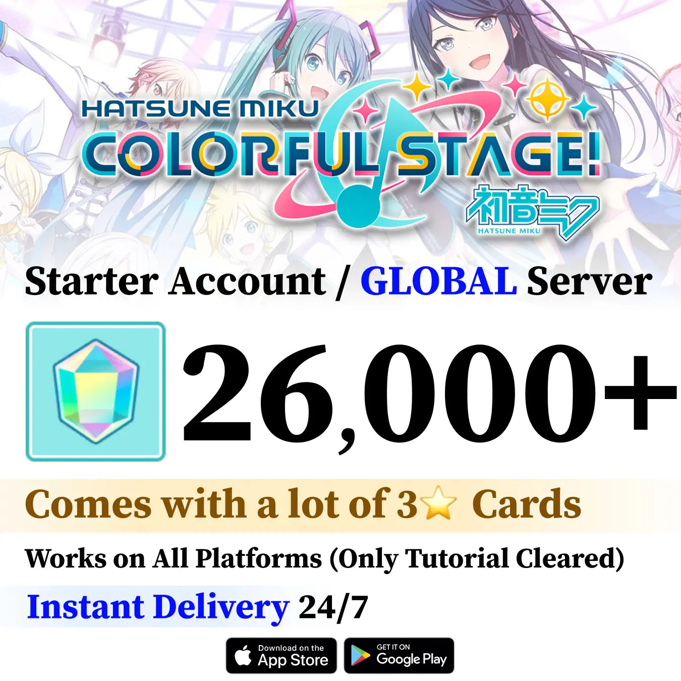 Project Sekai Reroll Account with 26,000+ Gems [GLOBAL]